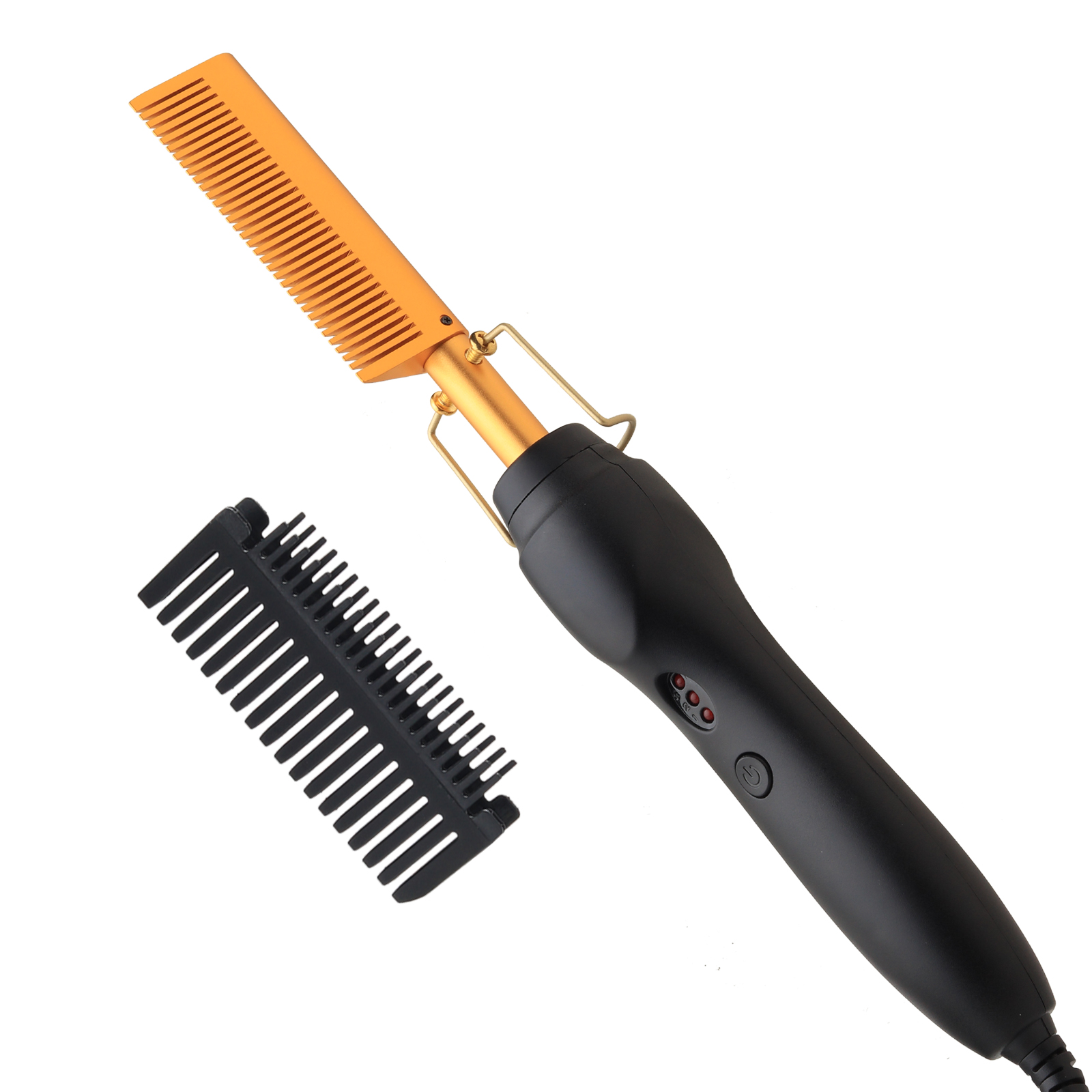 Erokicysh Electric Hot Comb Hair Straightener Heat Pressing Comb Ceramic Curling Flat Iron Curlers Designed Hair Hot Comb,Portable Anti-Scald Wigs Beard Hair Straightener Press Comb for Travel and Home Use